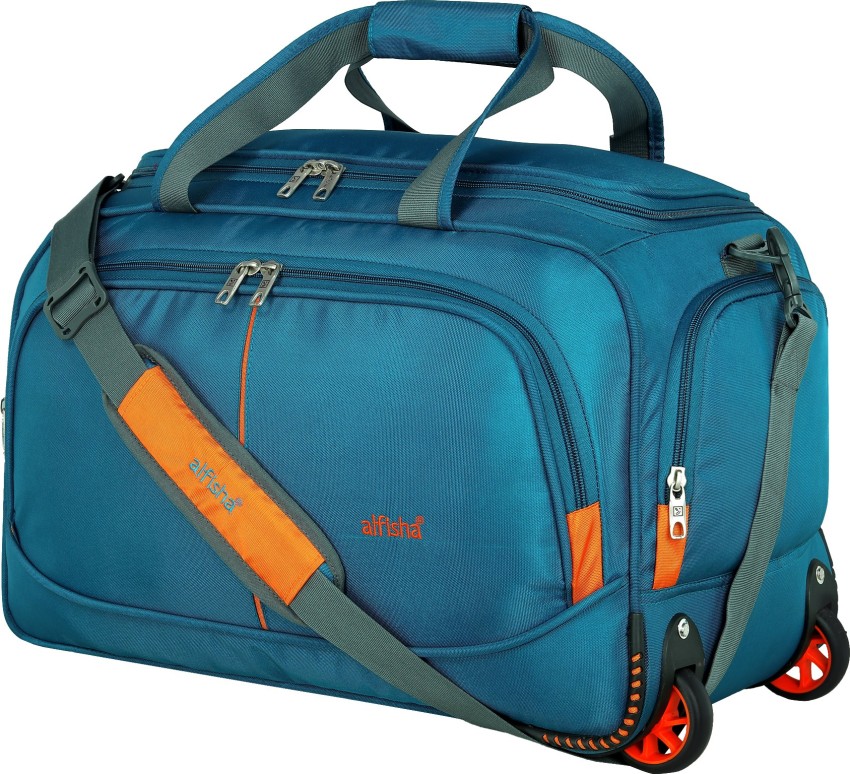 alfisha Expandable Rolling Duffel Travel Duffle Bag Wheeled Duffel  Suitcase Luggage Duffel With Wheels Strolley Navy Blue  Price in India   Flipkartcom