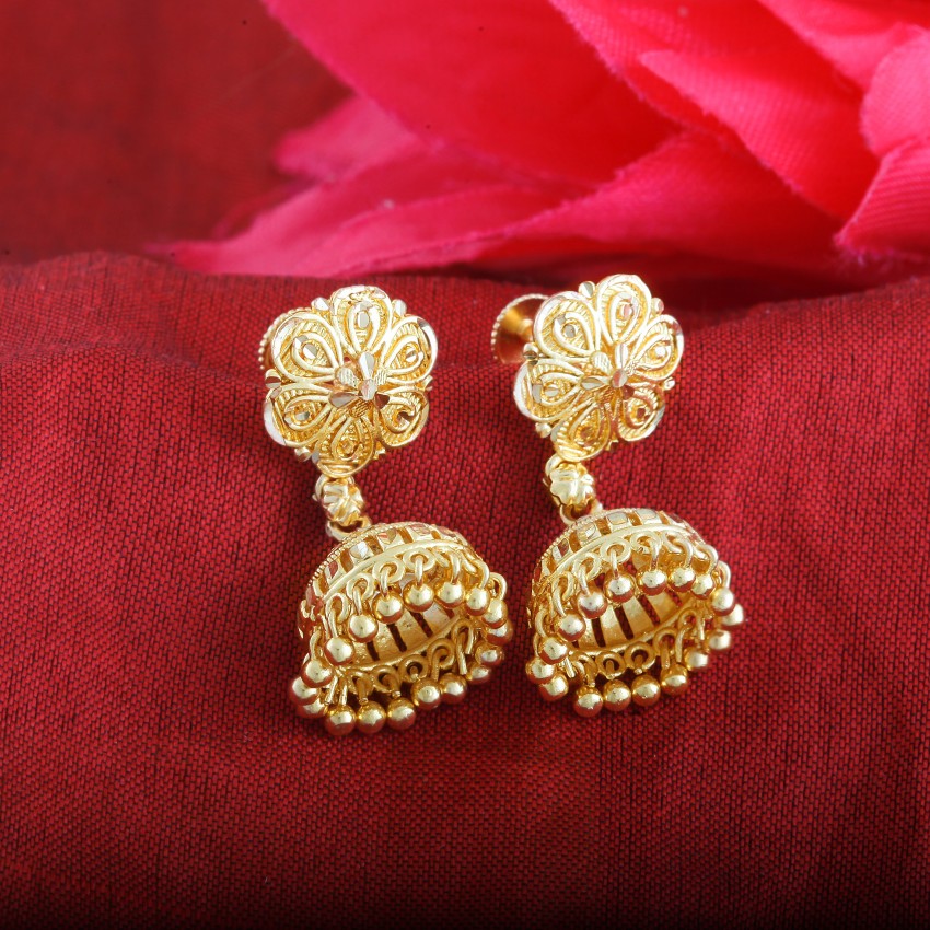 MEENAZ Traditional South Indian Earrings Stud tops Screw Back 1 one gram  gold wedding bridal Stylish