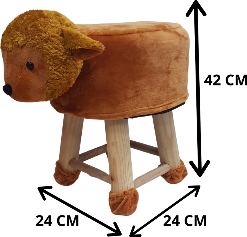 BestP Wooden Animal Stool for Kids Sheep Mustard 42 CM Solid