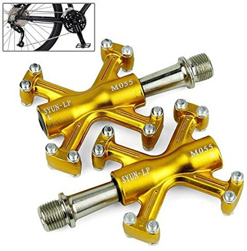 Gold mountain bike on sale pedals