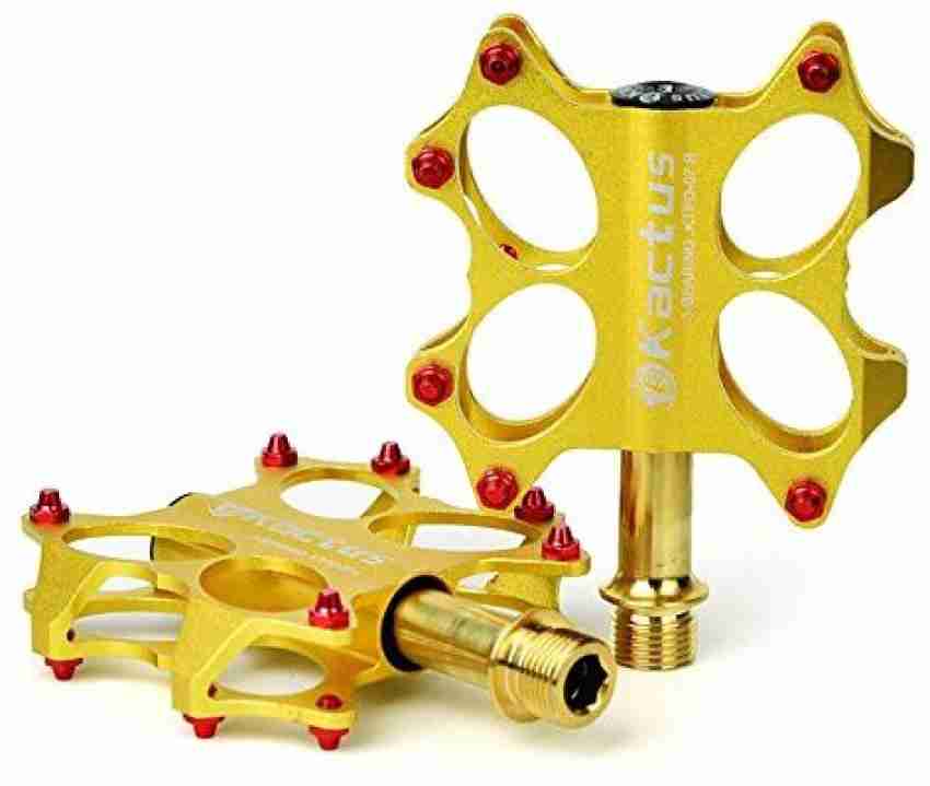 AmaZeus KACTUS Bike MTB BMX Flat Pedals CNC Gold Plating Axle Gold