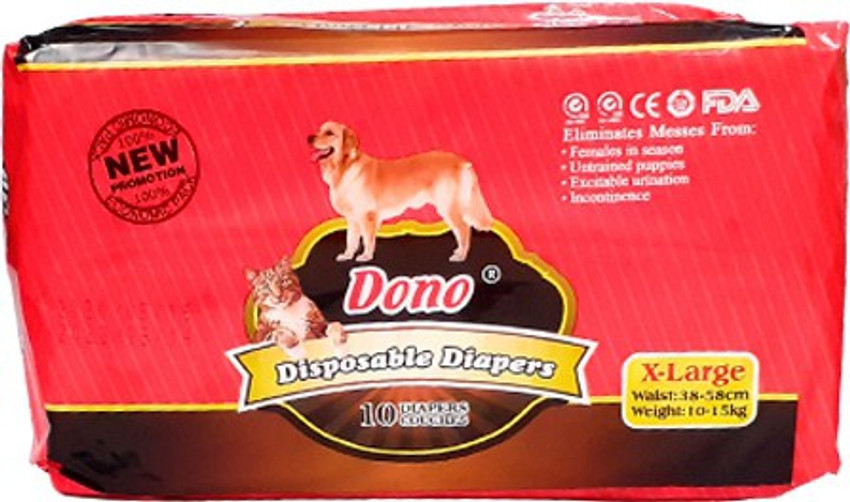 Dono Disposable Pet Diapers for Female Dogs Super Absorbent Size