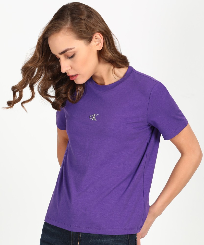 Calvin Klein Sweatshirt - Purple - Regular fit - Trendyol