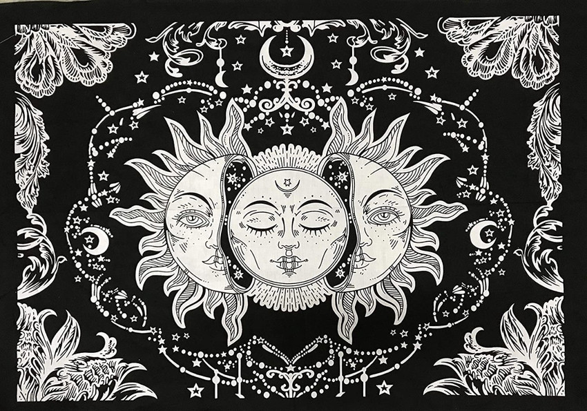 VKMarotia Tapestry sun and moon triple face Single Bedsheet Printed Wall Hanging Decoration 84x54 multicolor Tapestry Price in India Buy VKMarotia Tapestry sun and moon triple face Single Bedsheet Pri...