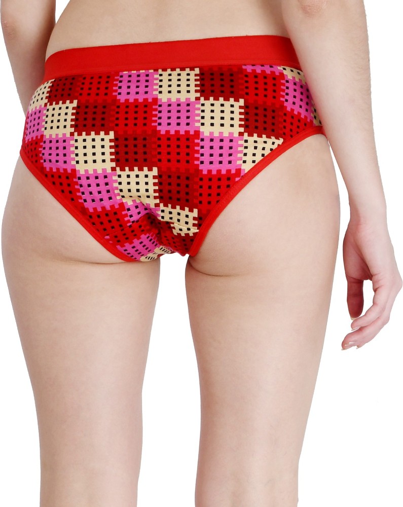 Buy AWEERA Women's Cotton Low Waist Printed Thong Panty Pack of 2 (S,  Multicolor) at