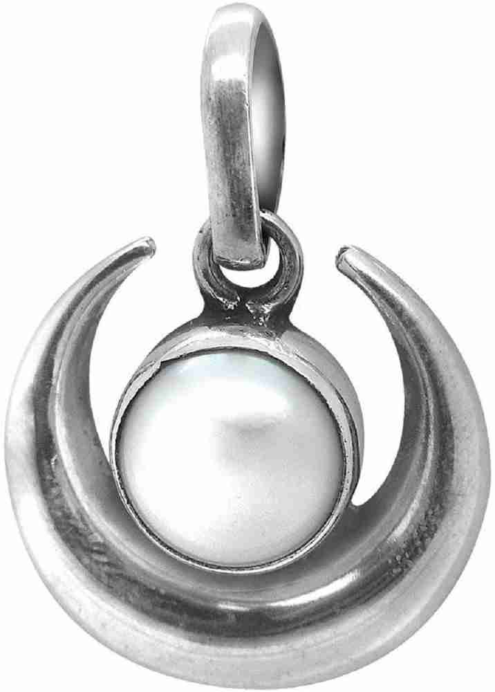 Takshila Gems Natural Moti Chandra Pendant Pearl Moon Locket for Child Protection Pearl Stone Pendant