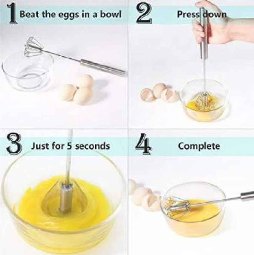 Hand Push Whisk Blender Semi-Automatic Whisk Mixer Egg Milk Beater