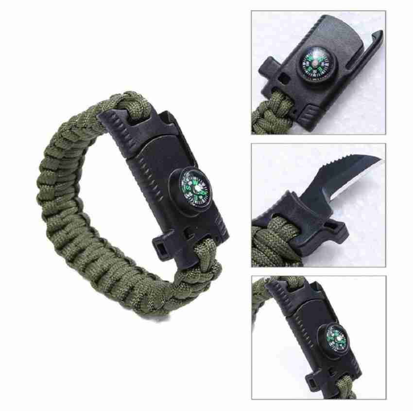 AddictERA 2pcs Multi Functional Survival Paracord Bracelet Compass Knife  Fire Starter Whistle Men & Women Price in India - Buy AddictERA 2pcs Multi  Functional Survival Paracord Bracelet Compass Knife Fire Starter Whistle