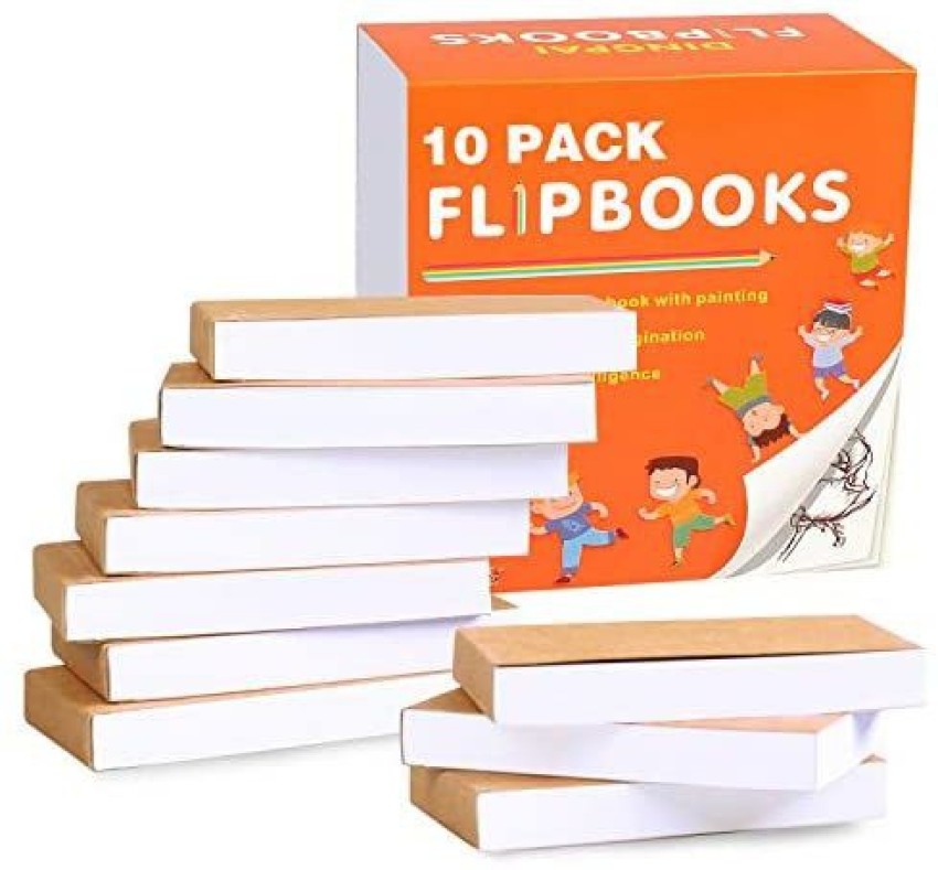 DINGPAI Blank Flipbooks (Flip Book) 10 Pack For Animation