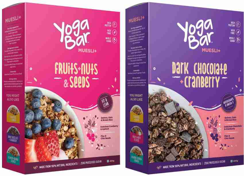 Yogabar Muesli Combo of 2, Dark Chocolate & Cranberry