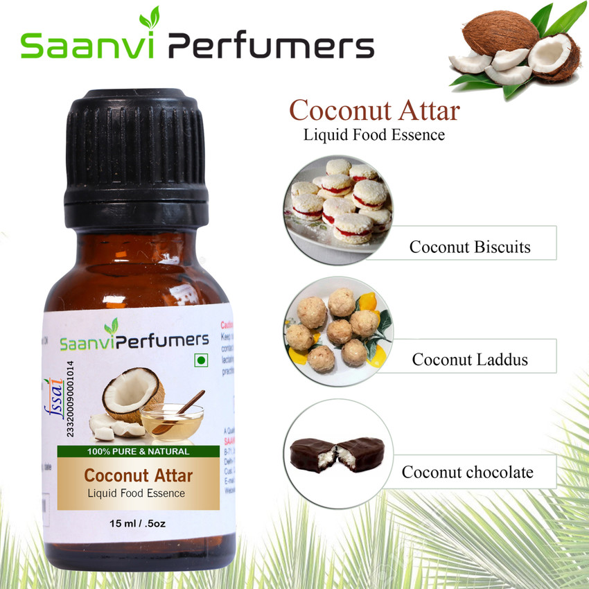 Saanvi perfumers Coconut Attar Edible Grade For Used in Cookies