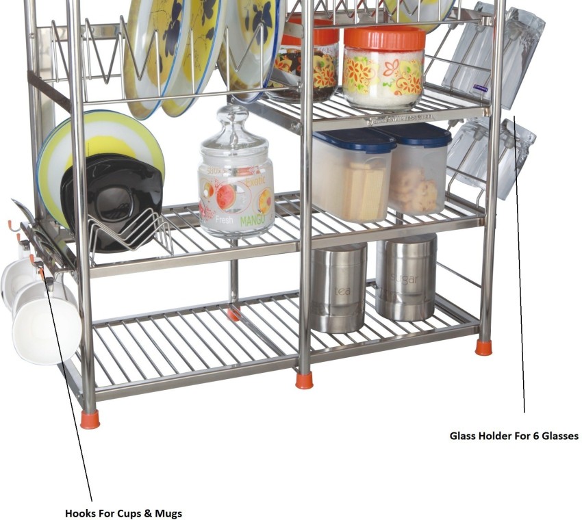 Buy Amol Premium Stainless Steel Dish / Glass / Plate / Utensils Kitchen  Organizer Stand (ER64) Online at Best Prices in India - JioMart.