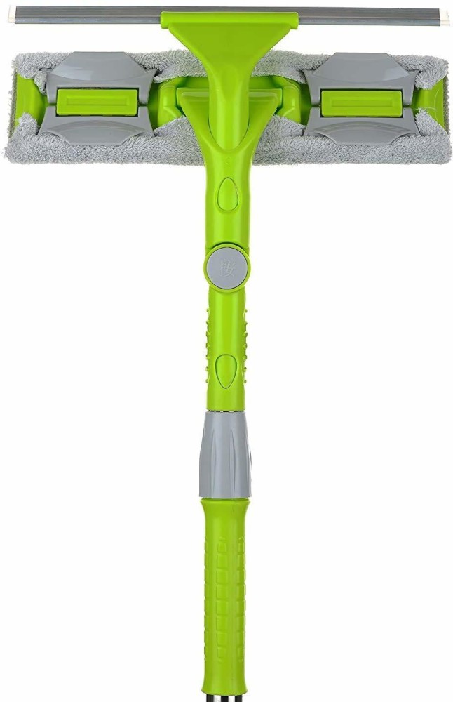 Glass Cleaning Tool Double-sided Telescopic Rod Window Cleaner Mop Squeegee  Wiper Long Handle Rotating Head Brush