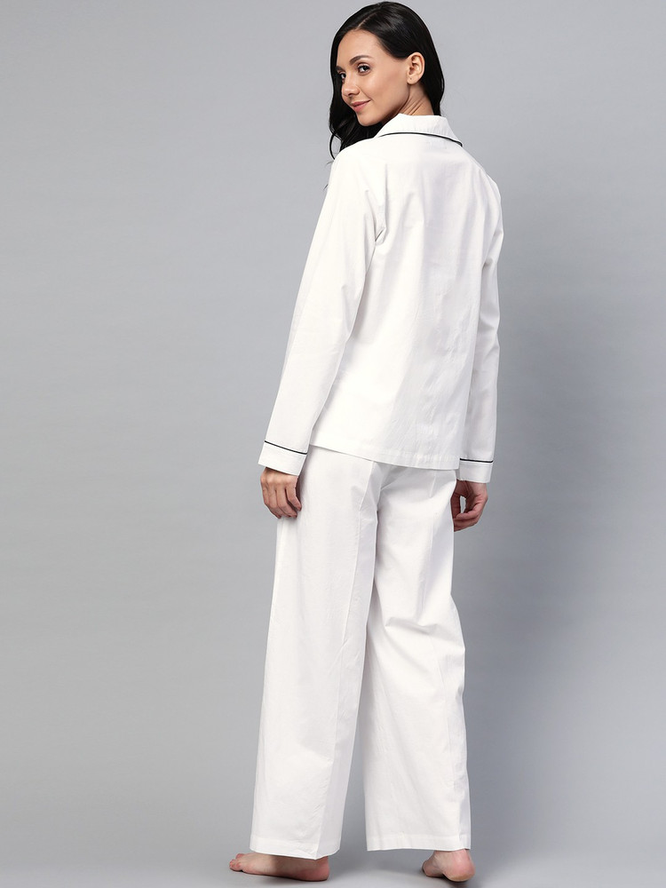 White cotton on sale pajama set