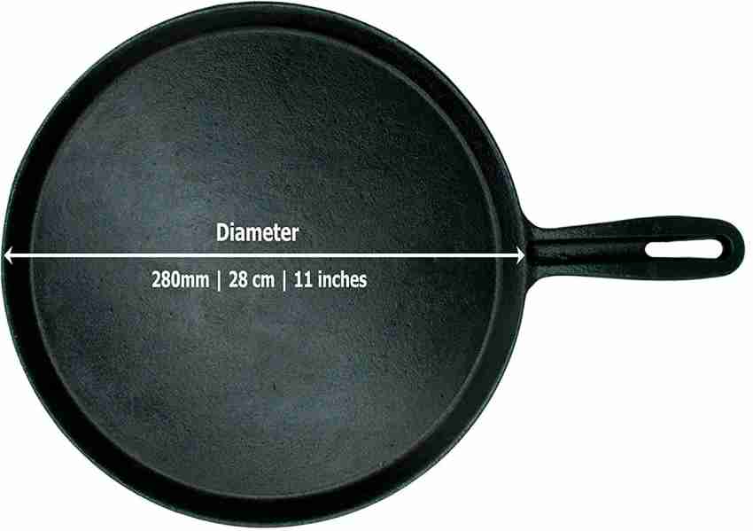 Trilonium Pre-Seasoned Cast Iron Dosa Tawa WHT10 , Diameter 10