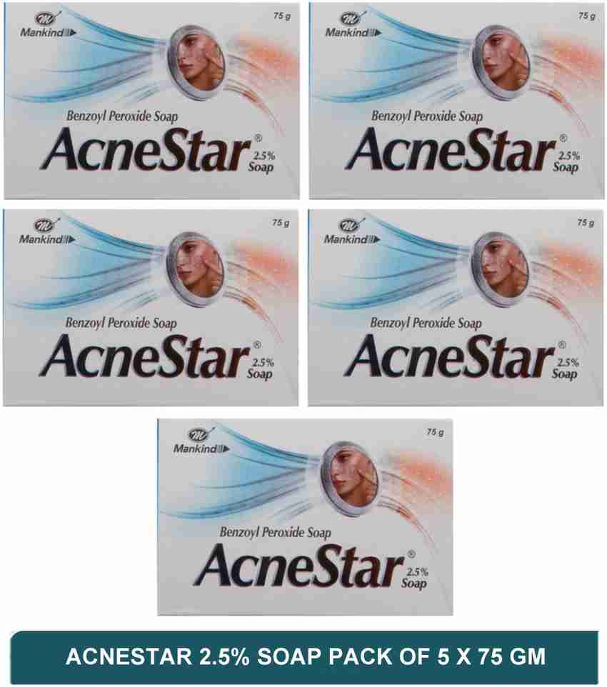 Acnestar 2.5 soap best soap for body acne pack of 5 75g Bar