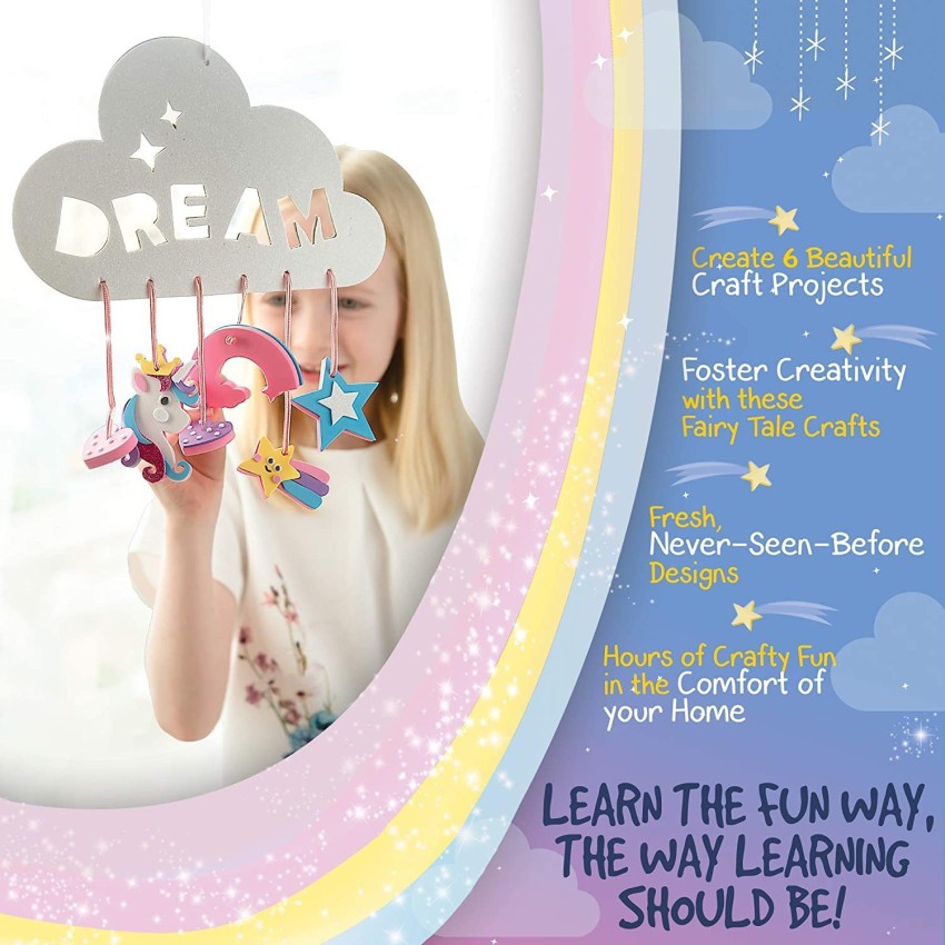 jackinthebox Unicorn Themed Art and Craft Kit for Girls 3 Chunky Craft Projects Best Gift for Girls Ages 5 6 7 8 9 10 Years