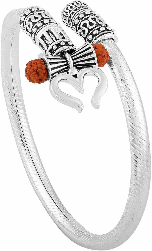 Om Shiv Alloy Silver Kada Price in India Buy Om Shiv Alloy