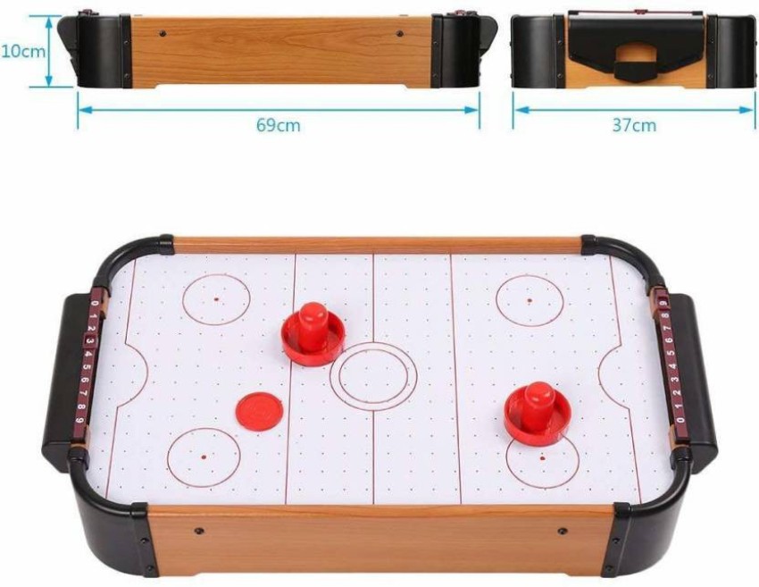 oxycreation Battery Operated Wooden Mini Table Top Air Hockey Game