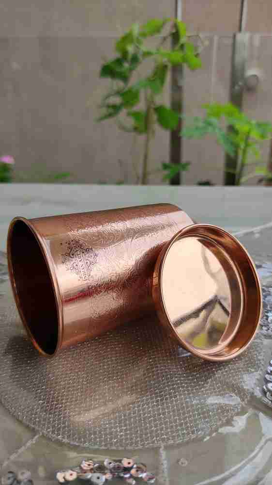 Pure Copper Tumbler Cup Tumbler Hammered Cup Ayurveda Health ( 300ml)