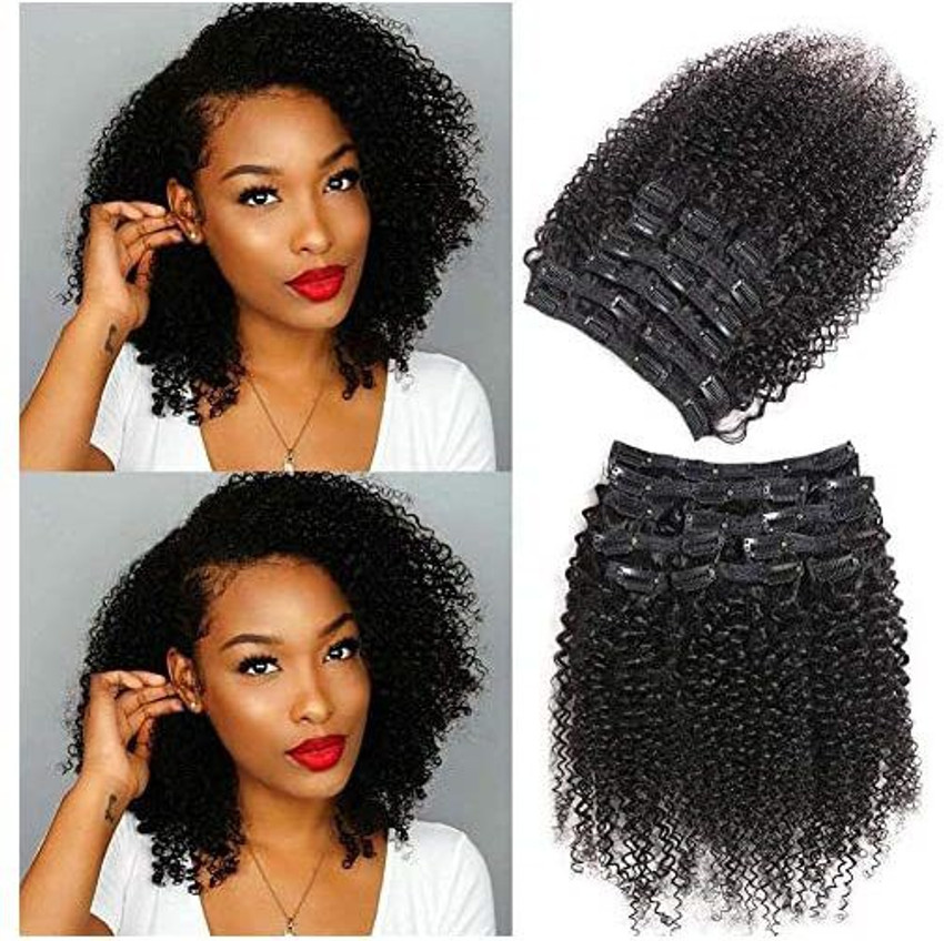URBeauty Kinkys Curly Clip In Human Extensions For Women 14 Inch Afro 3C 4A Curly Clip Ins Human Extension 2 Set Hair Extension Price in India Buy URBeauty Kinkys Curly Clip