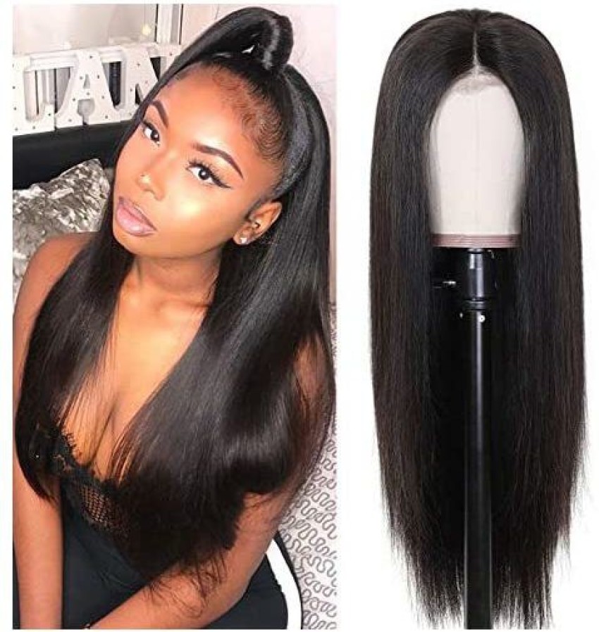 Buy Perstar Straight Lace Wig Human Hair Pre Plucked Lace Front Wig  Straight Hair Wigs For Women Brazilian Virgin Hair Black Wig 13x4 Lace  Frontal Wig Glueless Straight Human Hair Front Lace