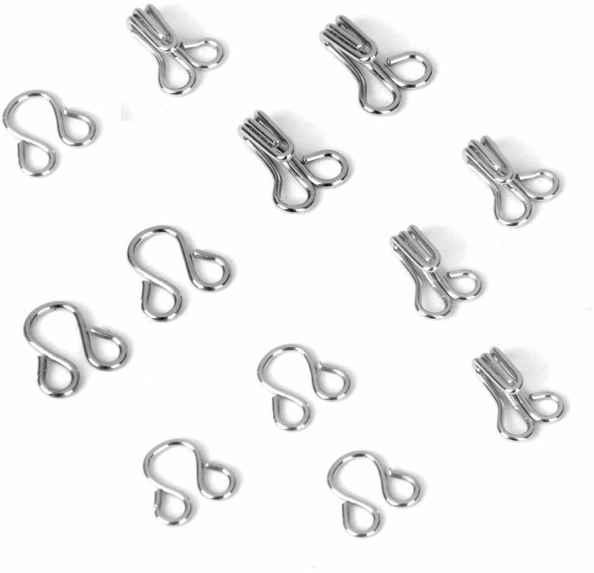 Sewing Hooks and Eyes Closure for Bra,102 Set Hooks and Eyes Latch Sewing  for Trousers Skirt Clothing, Strong Metal Bra Hooks Eyes Black and Silver,  3 Sizes : : Home