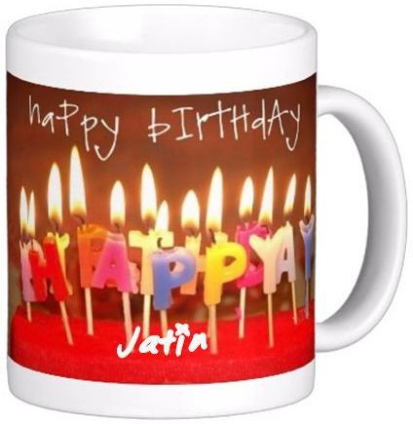 Happy Birthday Jatin Candle Fire - Greet Name