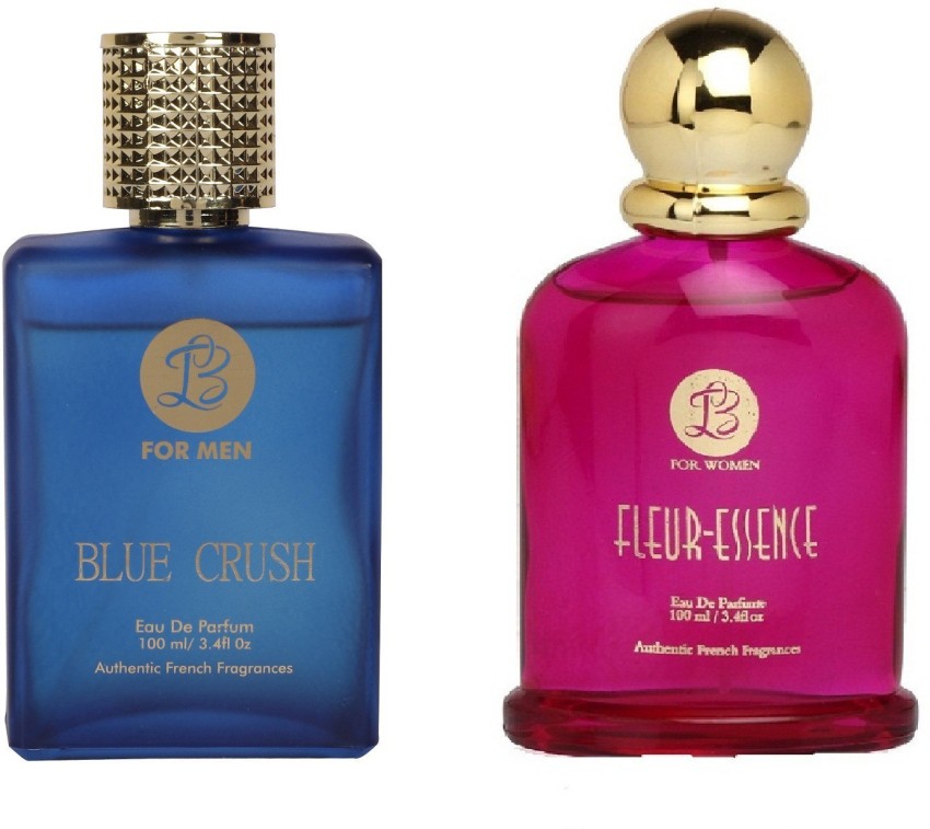 Buy Lyla Blanc Mens BLUE CRUSH & Womens FLEUR-ESSENCE - (Set of 2 Perfume  for Couple) (100ml each) Eau de Parfum - 100 ml Online In India