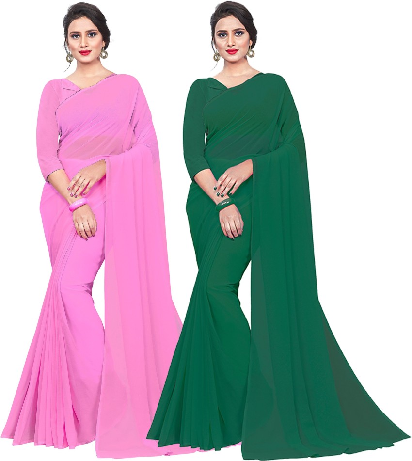 Plain on sale saree flipkart