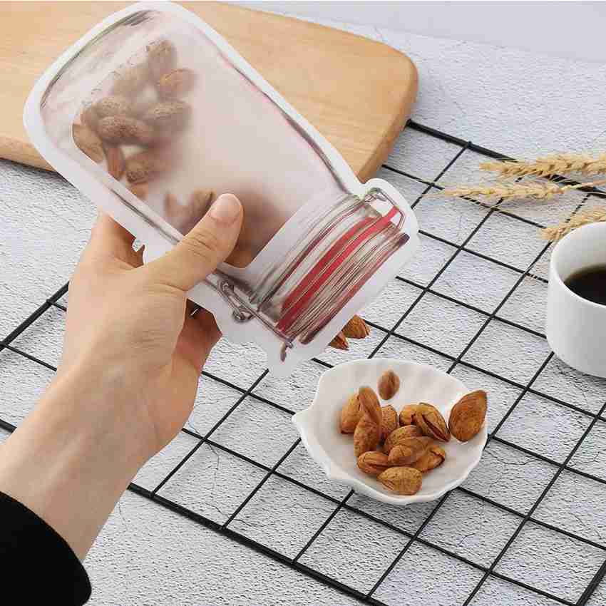 Kitchen Fresh Keeping Zip lock Bags Reusable Silicone Food Storage Bags for  Vegetable Fruits Snacks Bag 7pcs