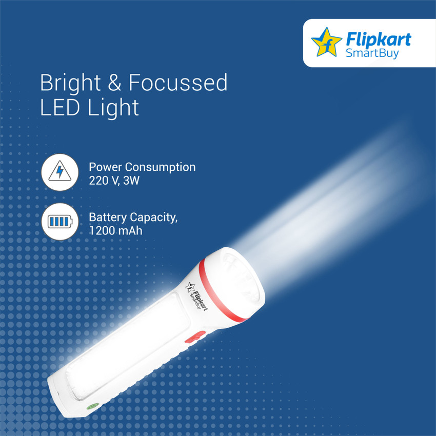 Rechargeable torch store light flipkart
