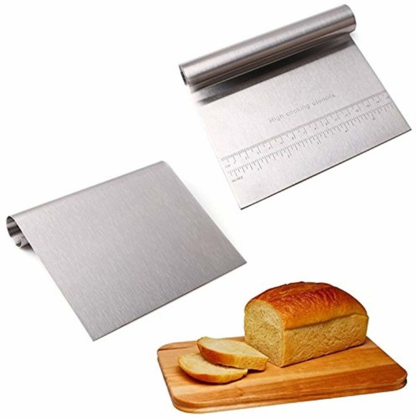 1pc Stainless Steel Dough Cutter, Silver Dough Scraper For Baking