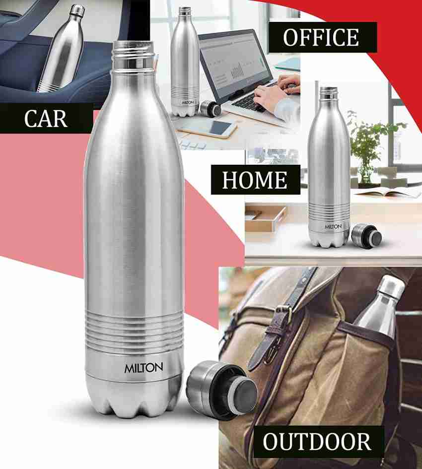 Buy Milton Flip Lid 1000 Thermosteel 24 Hours Hot and Cold Water Bottle  with Bag, 1 Litre, Silver Online at Best Price in India - Snapdeal