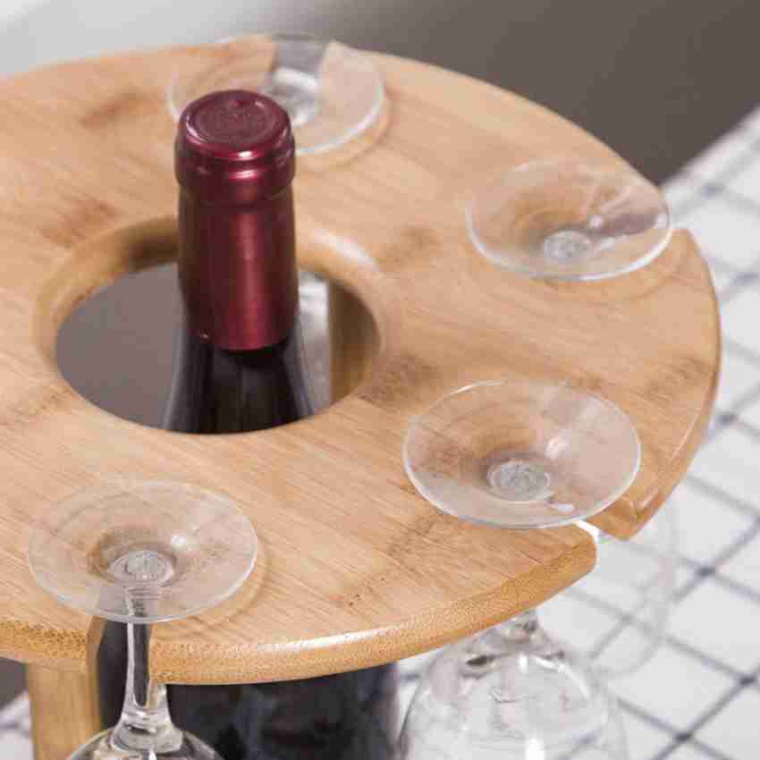 Wine Glass Drying Rack And Bottle Holder Wooden Wine Storage Glasses Hook  Stand Organizer Tray With