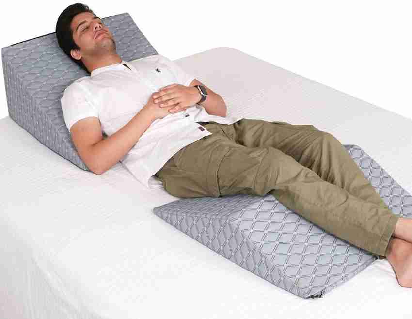 METRON Foam Bed Wedge Pillow Set Reading Pillow Back Support Wedge Pillow for Sleeping 2 Separated Sit Up Pillows for Bed Angled Bed Pillow Triangle Pillow for Back and