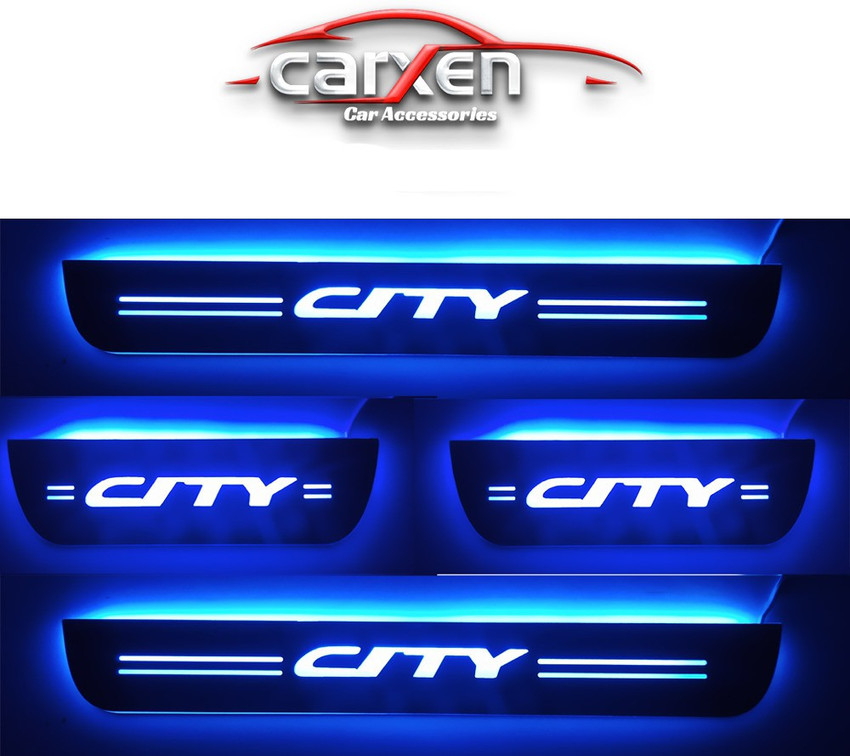 carxen Car Door Foot Step Led Sill Plate With Mirror Finish for