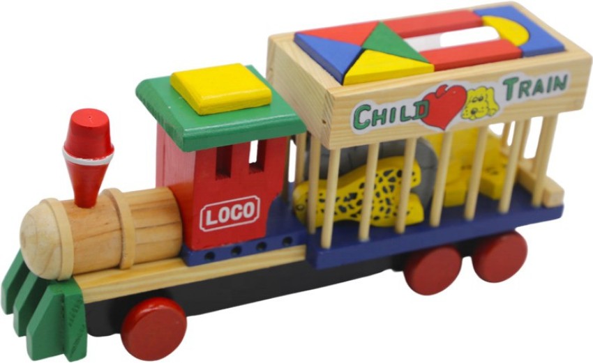 Wooden best sale animal train