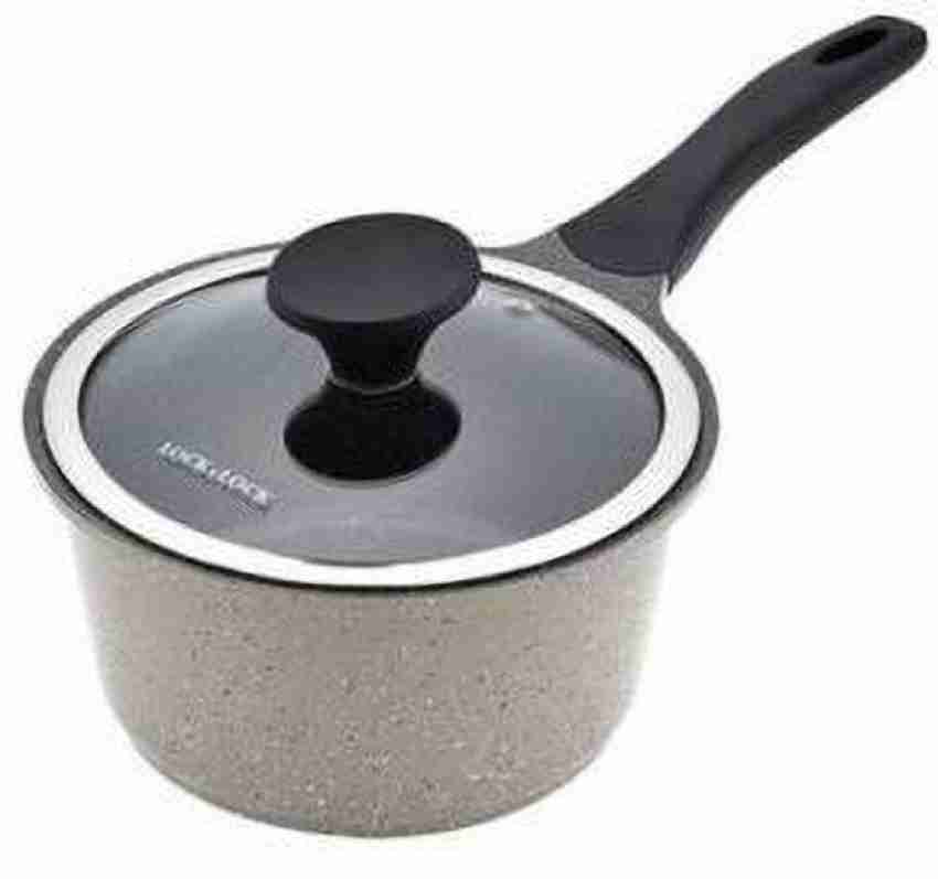 18cm Non-stick Milk Pan Induction Saucepan with Glass Lid Cookware Kitchen  2.4L