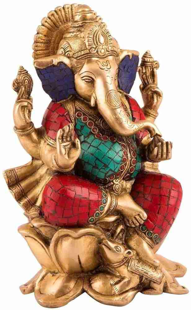 21 Lord Ganesha Seated on Lotus, Handmade