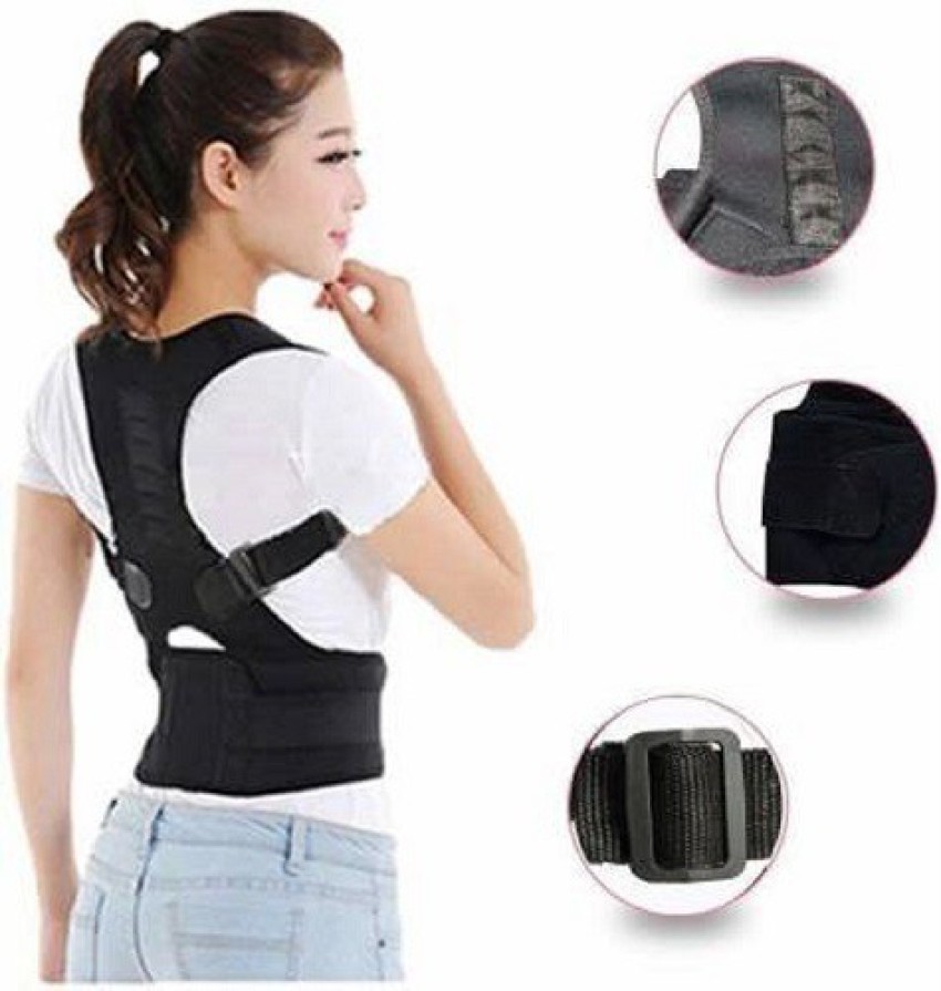 Buy JSB BS63 Back Posture Corrector Belt for Men & Women Lightweight Daily  Use Shoulder Pain Relief Support Brace (Large) (Black) Online at Low Prices  in India 