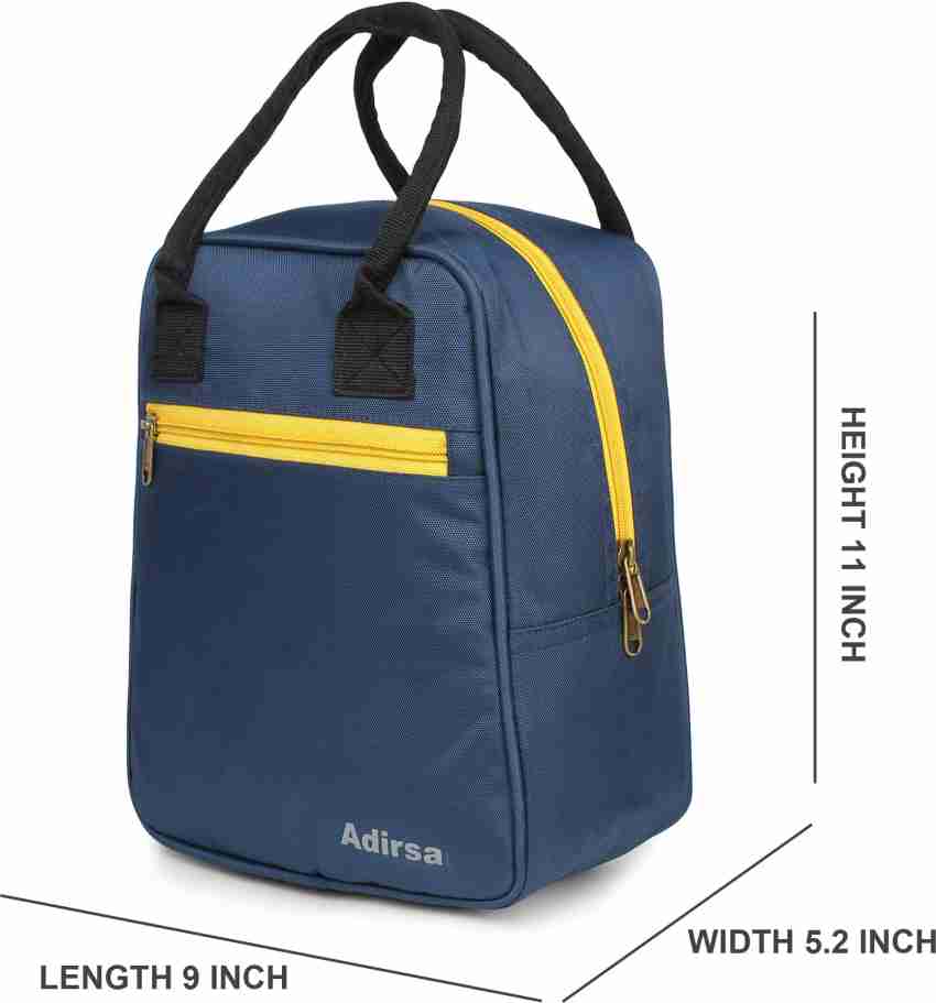ADIRSA Lb3001 Navy Blue Insulated Lunch Bag/Tiffin Bag For Men, Women,  School, Picnic, Work Carry Bag For Lunch Boxes, Canvas, 5 liter