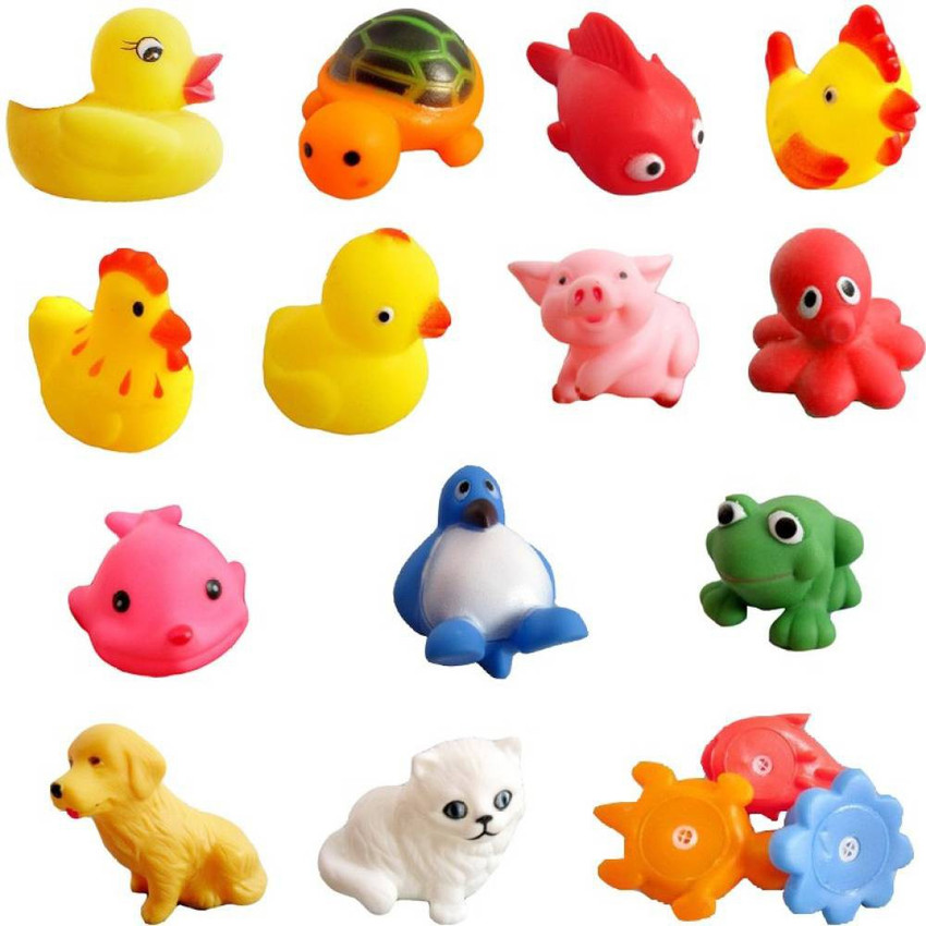 Gomzy 12 Pcs New Born Baby Chu Chu Bath Toys With BPA Free Non