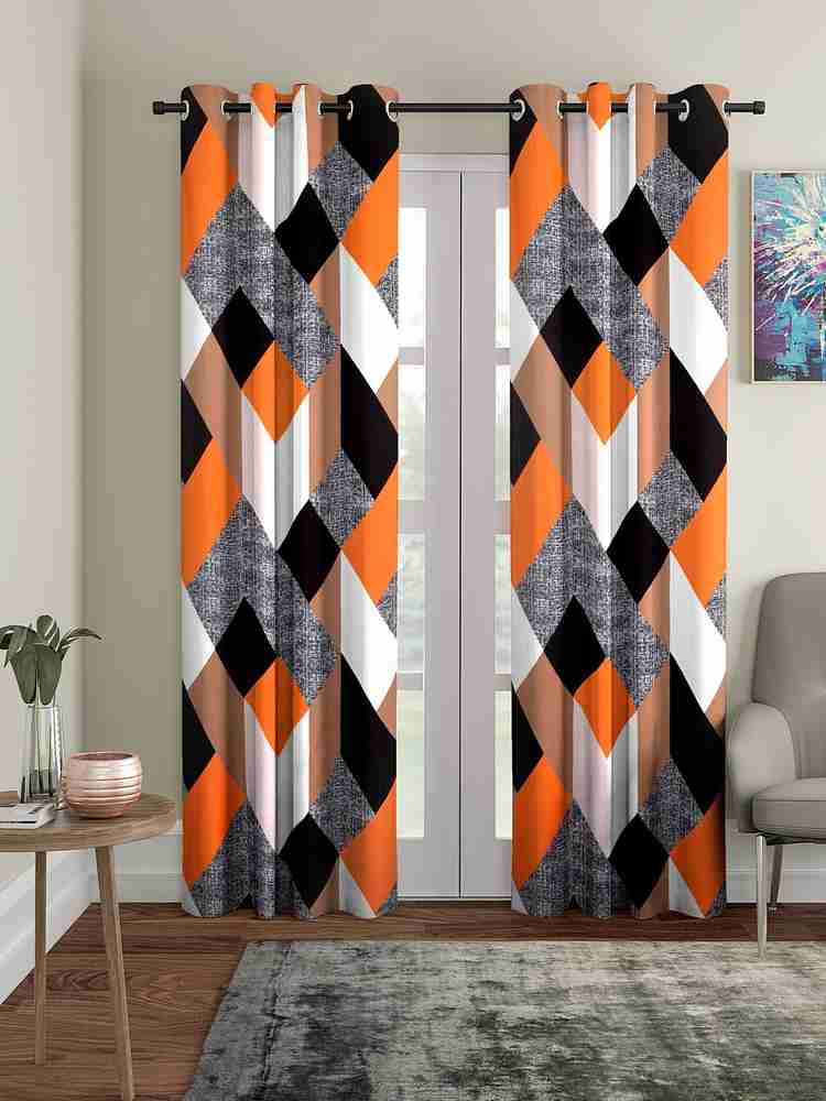 Orange curtain material online