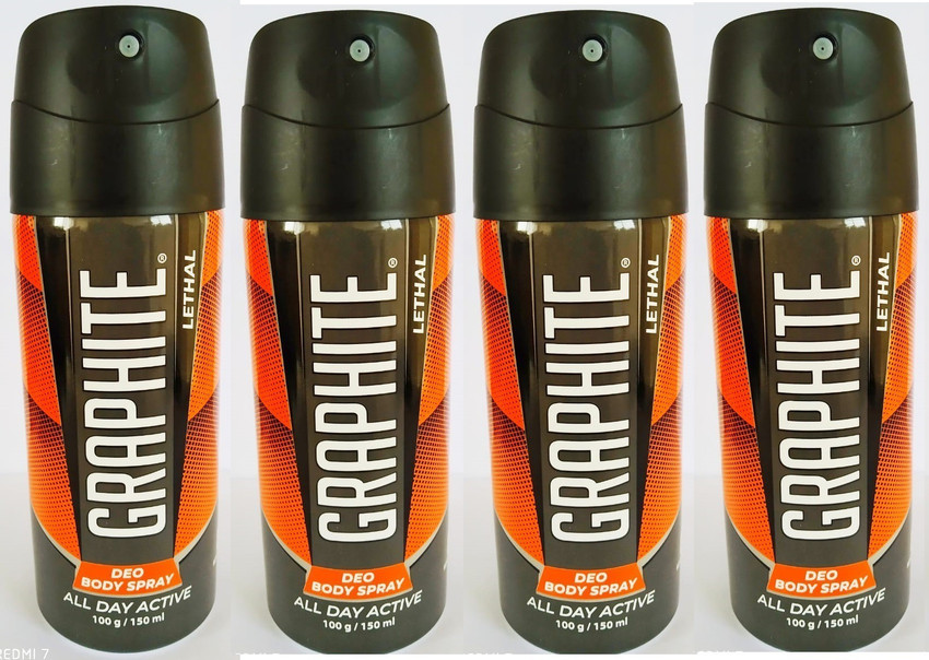 GRAPHITE Lethal new deo pack of 4 Body Spray For Men Women
