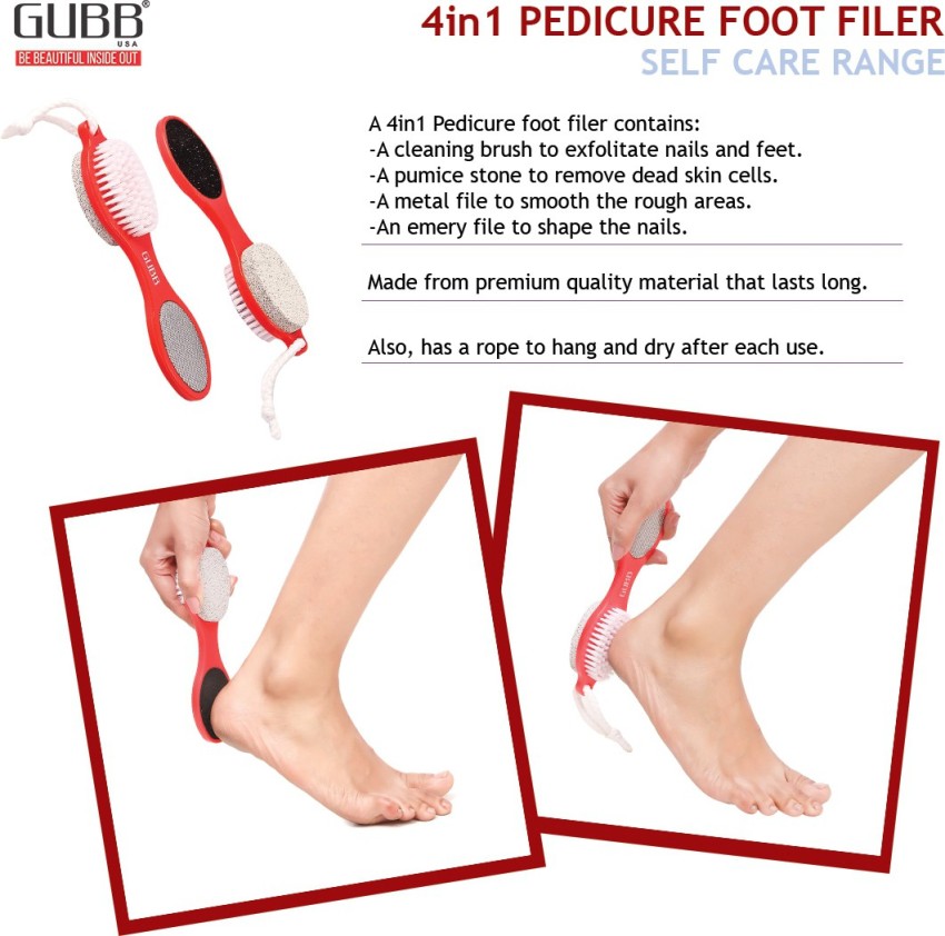 GUBB Multipurpose 4 in 1 Pedicure Exfoliator Tool with Foot
