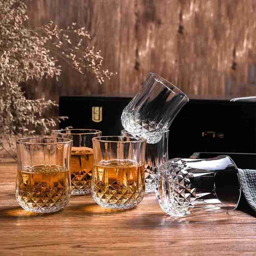 Masox Store (Pack of 6) Whiskey Glasses Set of 6, Clear, 360 ml, Drinking  Whisky Glass Glass Set Whisky Glass Price in India - Buy Masox Store (Pack  of 6) Whiskey Glasses