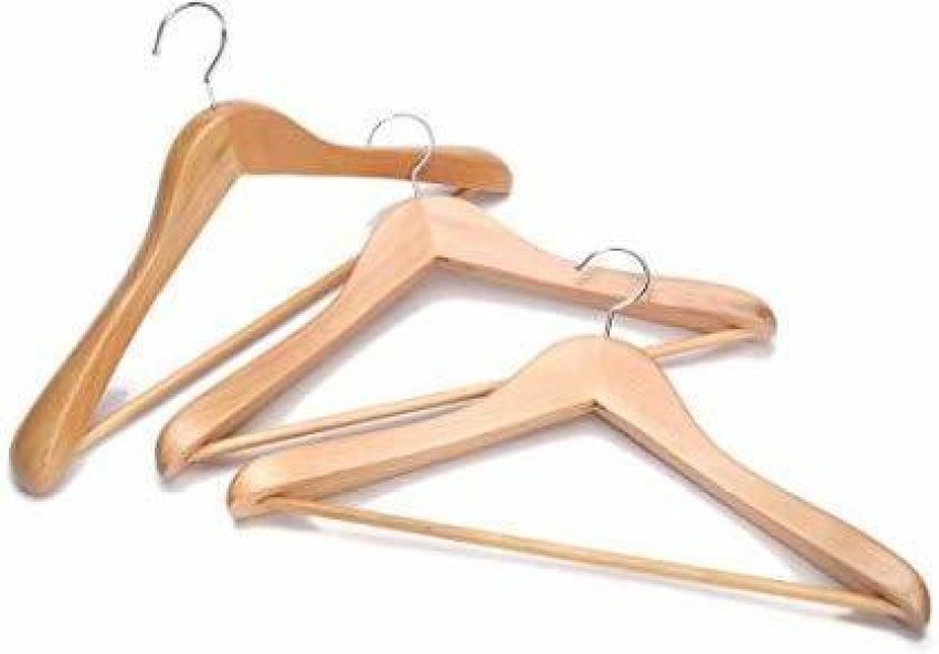 Empire Mart Hanger Multi Functional Solid Wooden Suit Hangers, Coat Hangers,Suit  Hanger,Jacket Hanger,Dress Hanger,Trouser Hanger,Pants Hanger,Blazer Hanger  Beige Finish(4) Wooden Coat Pack of 4 Hangers For Coat Price in India - Buy