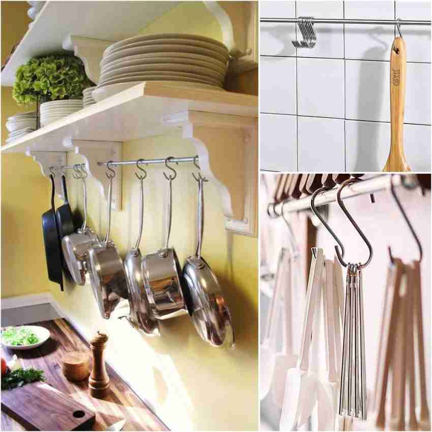 blendmix S-Shaped Hanging Hooks for Kitchen,Bathroom,Bedroom,Office, Pan,  Pot, Coat, Bag, Hook 10