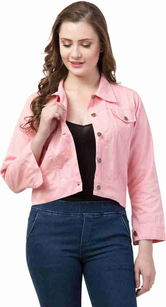 QueenOfApparel 3/4th Sleeve Solid Women Denim Jacket - Buy QueenOfApparel  3/4th Sleeve Solid Women Denim Jacket Online at Best Prices in India